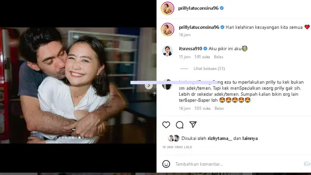 Prilly Latuconsina hadir di Pesta Ultah Reza Rahadian (Foto: Instagram prillylatuconsina96)