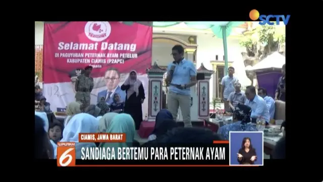 2 Janji Sandiaga pada Peternak Ayam di Ciamis