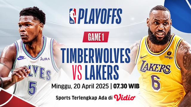 Nonton Siaran Langsung NBA Playoff Round 1: Timberwolves vs Lakers Game 2 di Vidio