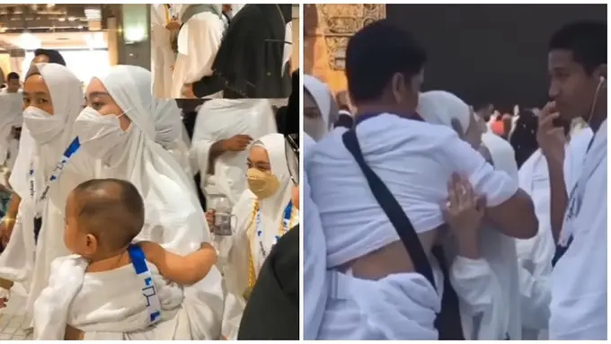 6 Potret Lesti Kejora Menangis di Depan Ka'bah, Ditenangkan Ayah dan Kakaknya