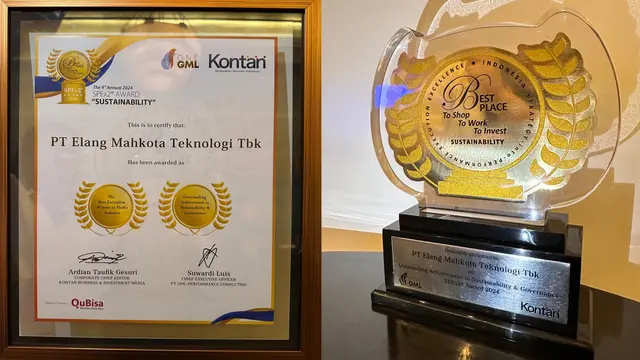 PT Elang Mahkota Teknologi Tbk atau Emtek mendapat dua penghargaan dalam  ajang SPEx2 Award 2024. (Arief/Liputan6.com)