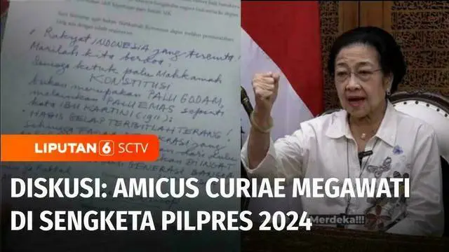 Menuju putusan sidang sengketa Pilpres 2024, Ketua Umum PDI Perjuangan, Megawati Soekarnoputri menyerahkan Surat Amicus Curiae atau sahabat pengadilan ke Mahkamah Konstitusi. Akankah surat itu mempengaruhi keputusan MK terhadap sengketa Pilpres 2024 ...