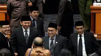 Gubernur DKI Jakarta Basuki Tjahaja Purnama dan Wagub Djarot Saiful Hidayat saat tiba di Gedung DPRD DKI Jakarta, Jakarta, Senin (12/1/2015). (Liputan6.com/Faizal Fanani)