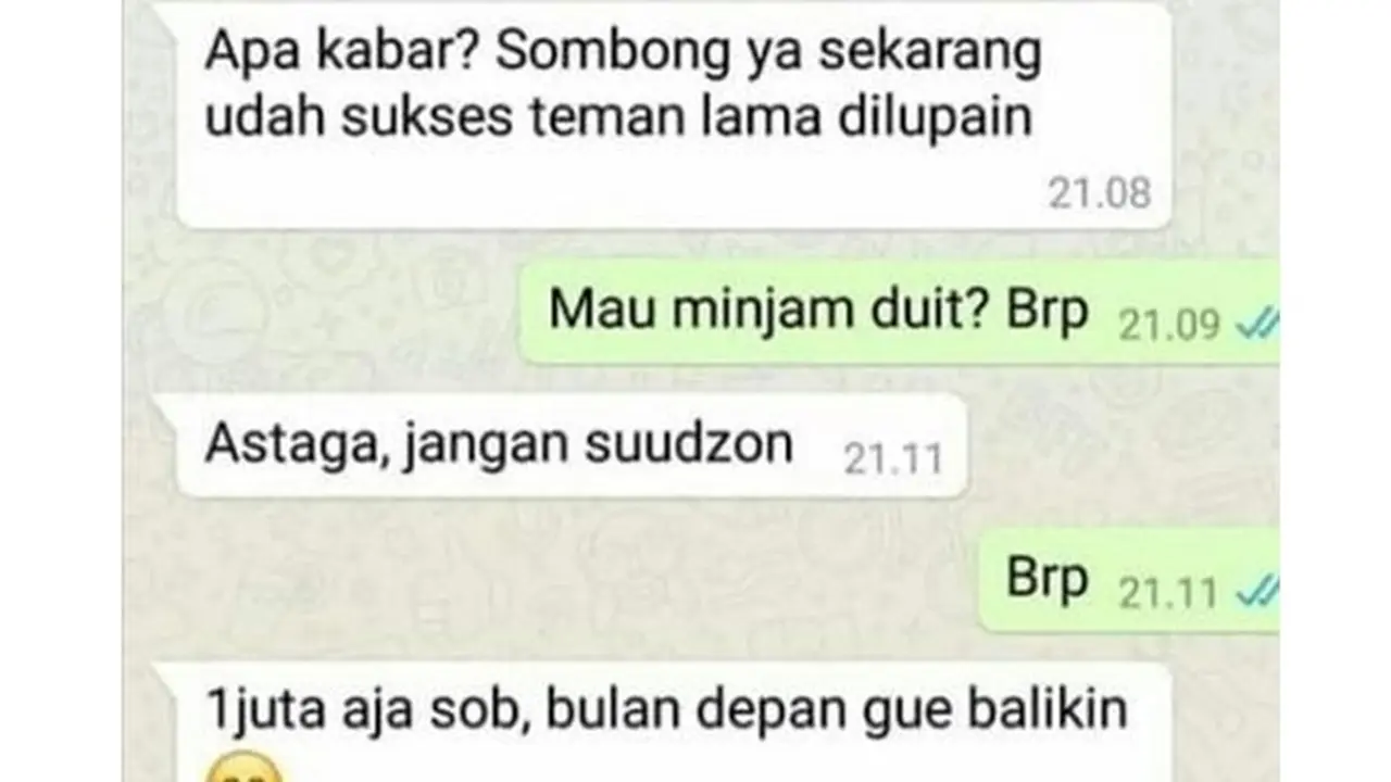 6 Chat Teman Malu-Malu Pinjam Duit Ini Bikin Geleng Kepala
