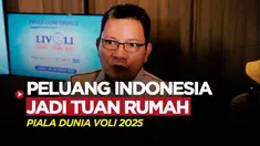 Berita video Indonesia berpeluan menjadi tuan rumah ajang Piala Dunia Voli Putra 2025 yang akan datang. Pihak FIVB sudah meninjau venue yang ditawarkan PBVSI.