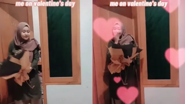 Rayakan Valentine Sendiri, Aksi yang Dilakukan Wanita Ini Bikin Ngakak