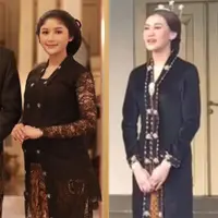 Lihat di sini beberapa potret beda gaya berkebaya hitam antara Erina Gudono dan Aaliyah Massaid di Mangkunegaran Solo.