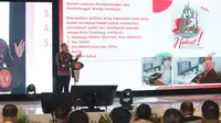 Wali Kota Surabaya Eri Cahyadi saat pembukaan Forum Smart City Nasional 2023 yang digelar di Ballroom Shangri-La Hotel Surabaya.
