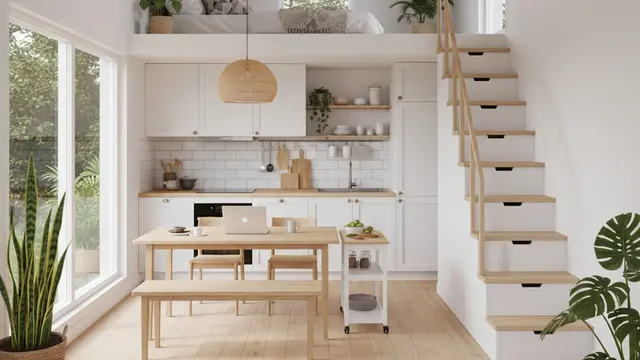 Model Rumah Kecil Tapi Luas dengan Loft di Atas Dapur yang Fungsional