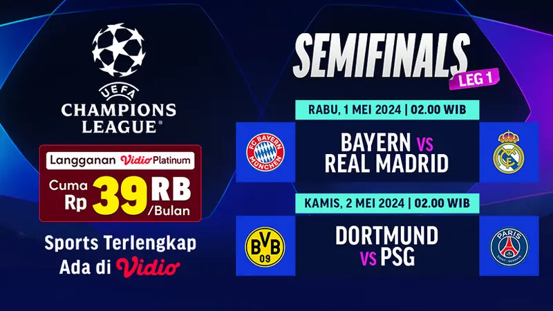 UEFA Champions League semifinal leg 1 2023/24