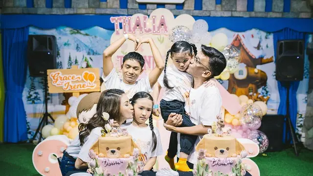 8 Momen Perayaan Ulang Tahun Anak Ruben Onsu dan Sarwendah, Formasi Lengkap