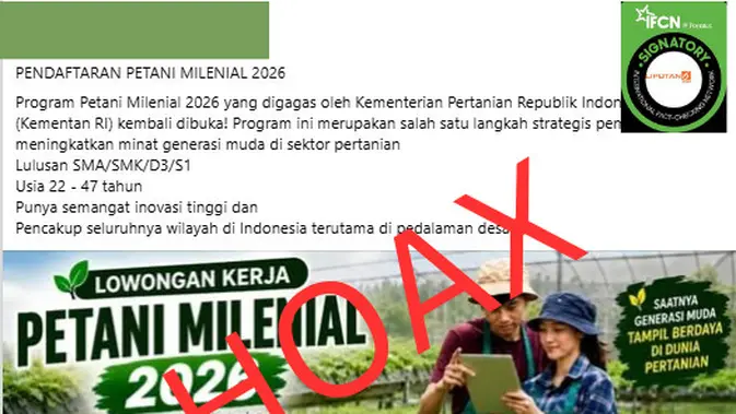 Waspada Klaim Lowongan Petani Milenial 2026