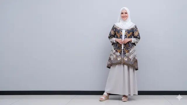 Model Atasan Batik Wanita Elegan Dipadu Dengan Rok Polos Tren 2025/Ilustrasi AI