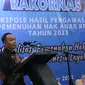 Wakil Ketua Komisi Perlindungan Anak Indonesia, Jasra Putra dalam Rapat Koordinasi Nasional (Rakornas) Ekspose Hasil Pengawasan Pemenuhan Hak Anak KPAI tahun 2023 di Golden Boutique Hotel, Jakarta, Selasa (31/10/2023). (Foto: Istimewa)