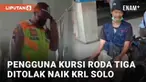 Insiden penolakan menimpa seorang disabilitas. Seorang pengguna kursi roda ditolak naik KRL oleh petugas keamanan Stasiun Balapan Solo. Diketahui disabilitas tersebut menggunakan kursi beroda tiga.