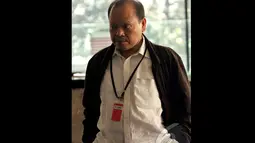 Sutan Bhatoegana tak bisa menyembunyikan ketegangannya saat akan menjalani pemeriksaan KPK, Jakarta, Rabu (17/9/2014) (Liputan6.com/Faisal R Syam)