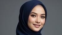 Gamis Brokat Full Navy dengan Sabuk Pinggang/AI