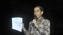 Jokowi memberikan keterangan terkait polemik pengajuan calon Kapolri Budi Gunawan di Wisma Negara, Jakarta, Rabu (14/1). (ANTARA FOTO/Andika Wahyu)