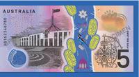 Uang kertas 5 dolar Australia edisi baru. (Reserve Bank Australia)