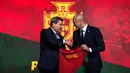 Rekam jejak Roberto Martinez sebenarnya juga tidak terlalu mentereng. Sebelum beralih menangani tim nasional, Martinez melatih klub-klub biasa di Inggris seperti Swansea City, Wigan Athletic dan Everton. (AFP/Carlos Costa)