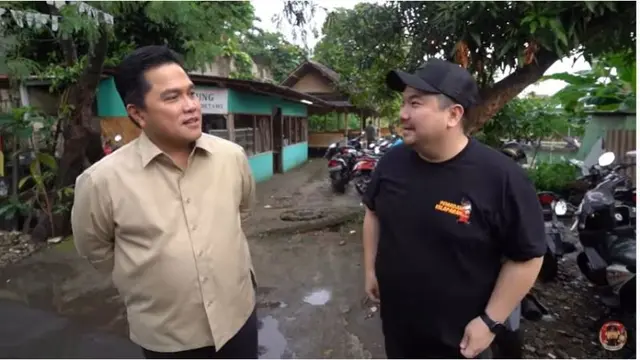 Makan Bareng Nex Carlos, Erick Thohir Santap Sayur Asam dan Jengkol Balado