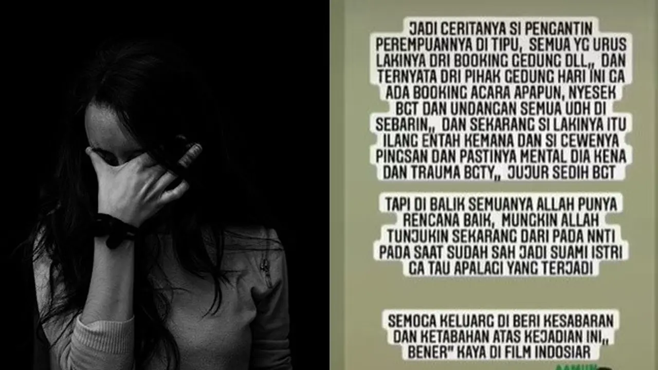 Viral Kisah Wanita Ditipu Calon Suami dan WO, Lokasi Pernikahan Kosong