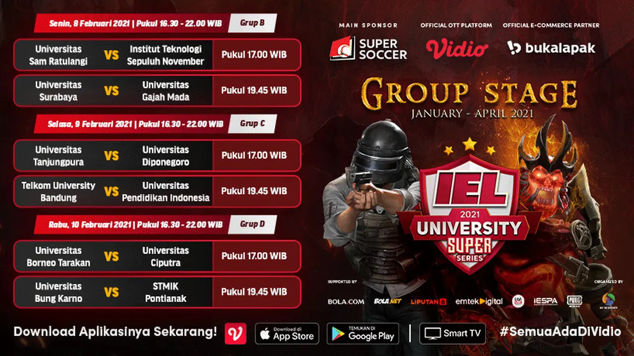 Jadwal IEL University Super Series 2021