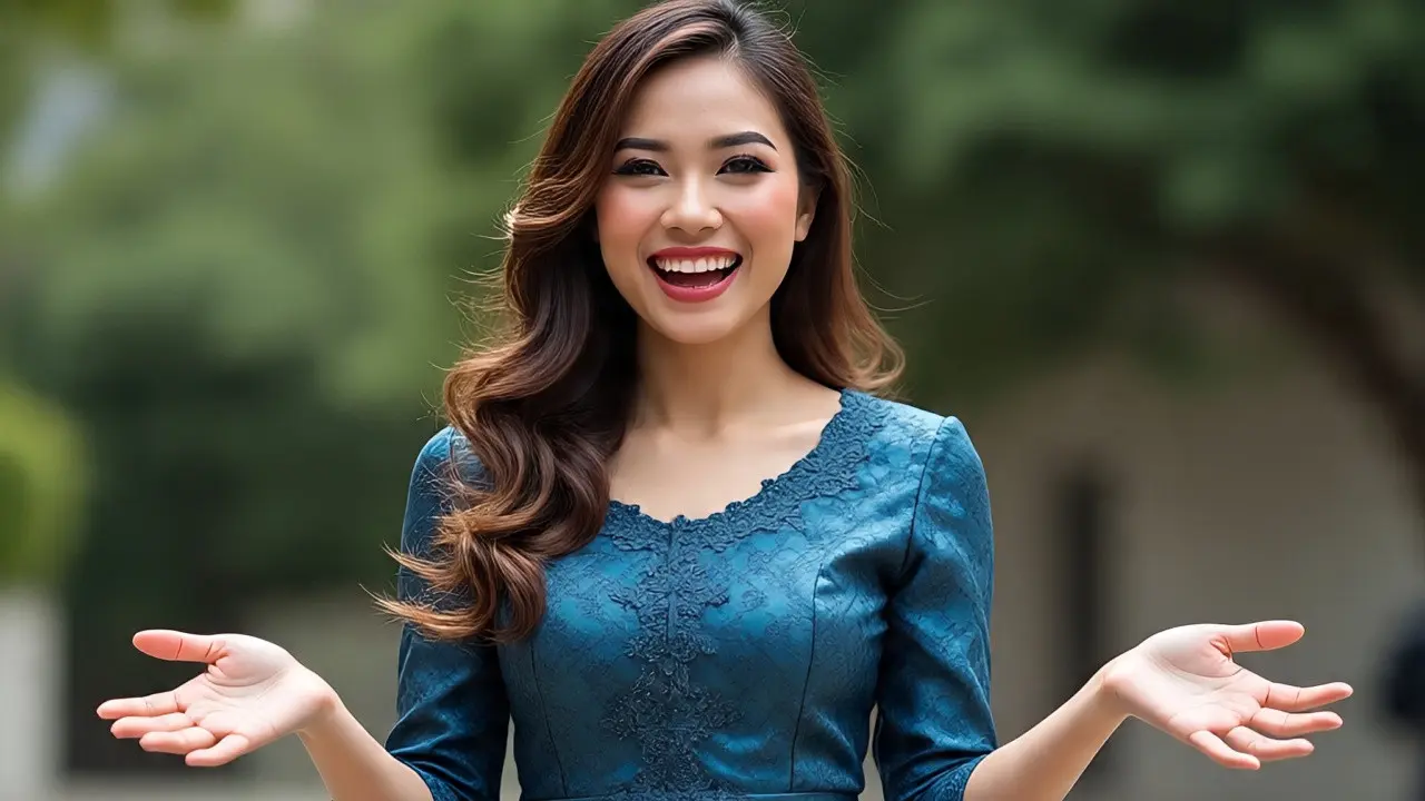 Model Kebaya Brokat Lengan 3/4
