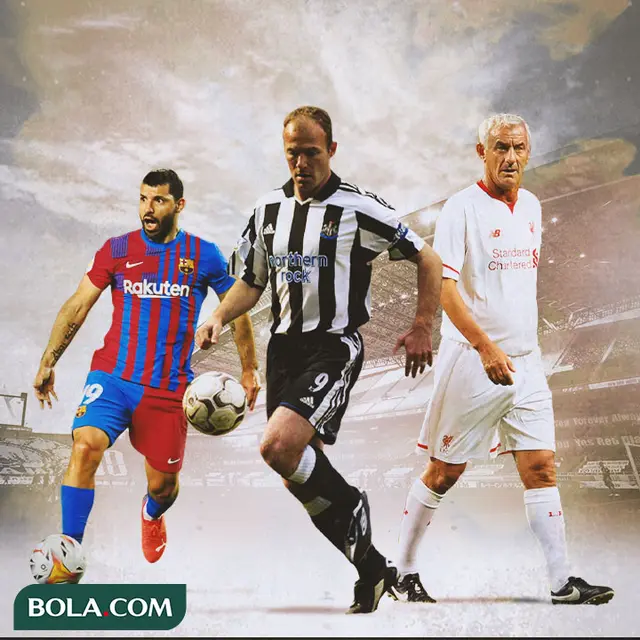 Ilustrasi - Sergio Aguero, Alan Shearer, Ian Rush