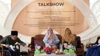 Ning Imaz Fatimatuz Zahra dalam Talkshow Inspiratif di Pondok Pesantren Al-Munawwir Komplek Nurussalam Krapyak, Yogyakarta. (Foto: NU Online)