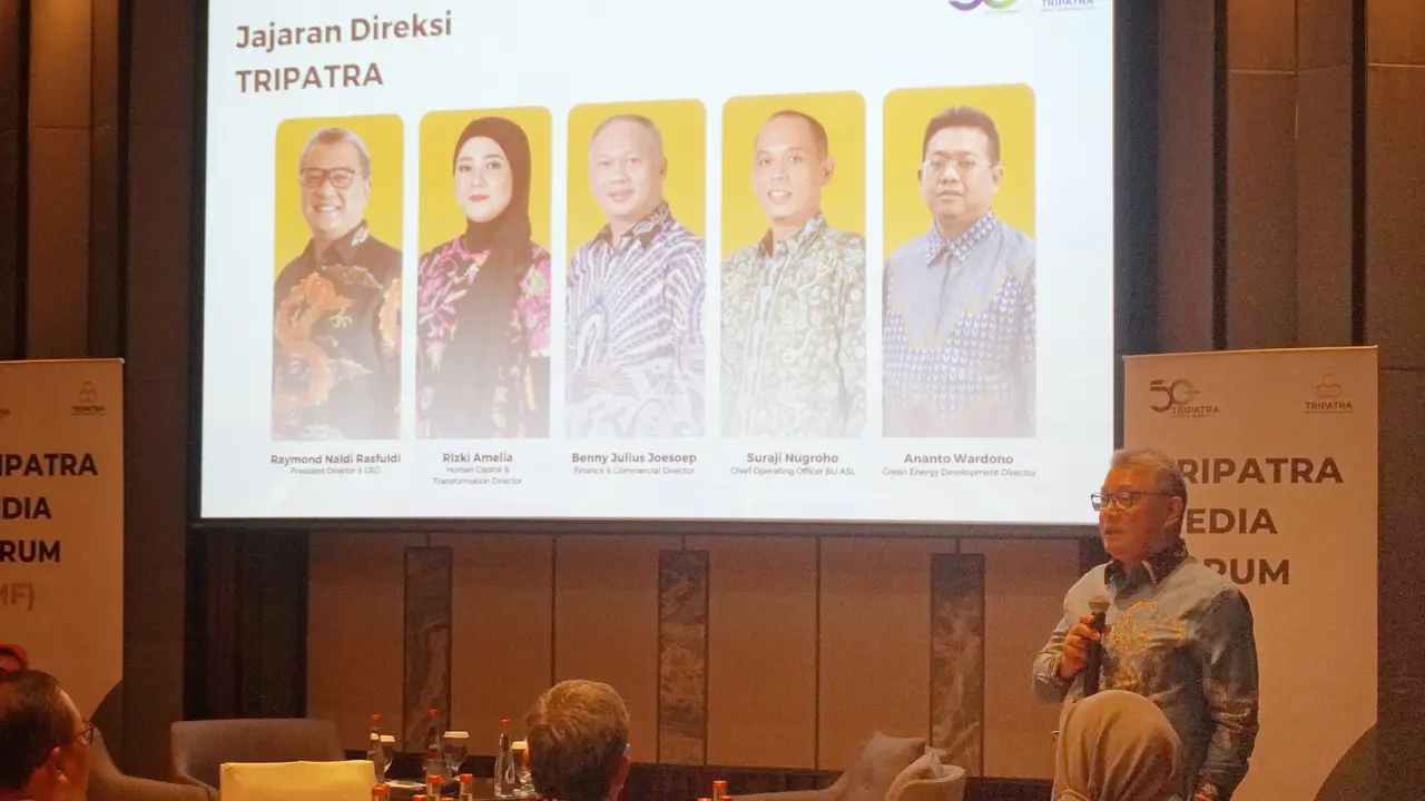 President Director & CEO - PT Tripatra Engineers and Constructors (TRIPATRA), Raymond Naldi Rasfuldi dalam “TRIPATRA Media Forum: Membangun Masa Depan melalui Solusi Kerekayasaan yang Inovatif dan Berkelanjutan”. (Dok Tripatra)