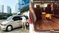 Penampakan mobil Ananda Omesh yang diubah jadi ambulans untuk pasien Covid-19. (Instagram/@dianayulestari/@omeshomesh)