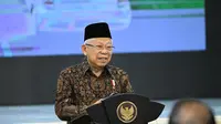 Wakil Presiden Ma’ruf Amin, pamitan dan minta maaf pada para menteri dan kepala daerah karena masa jabatannya segera berakhir. (Delvira Hutabarat).
