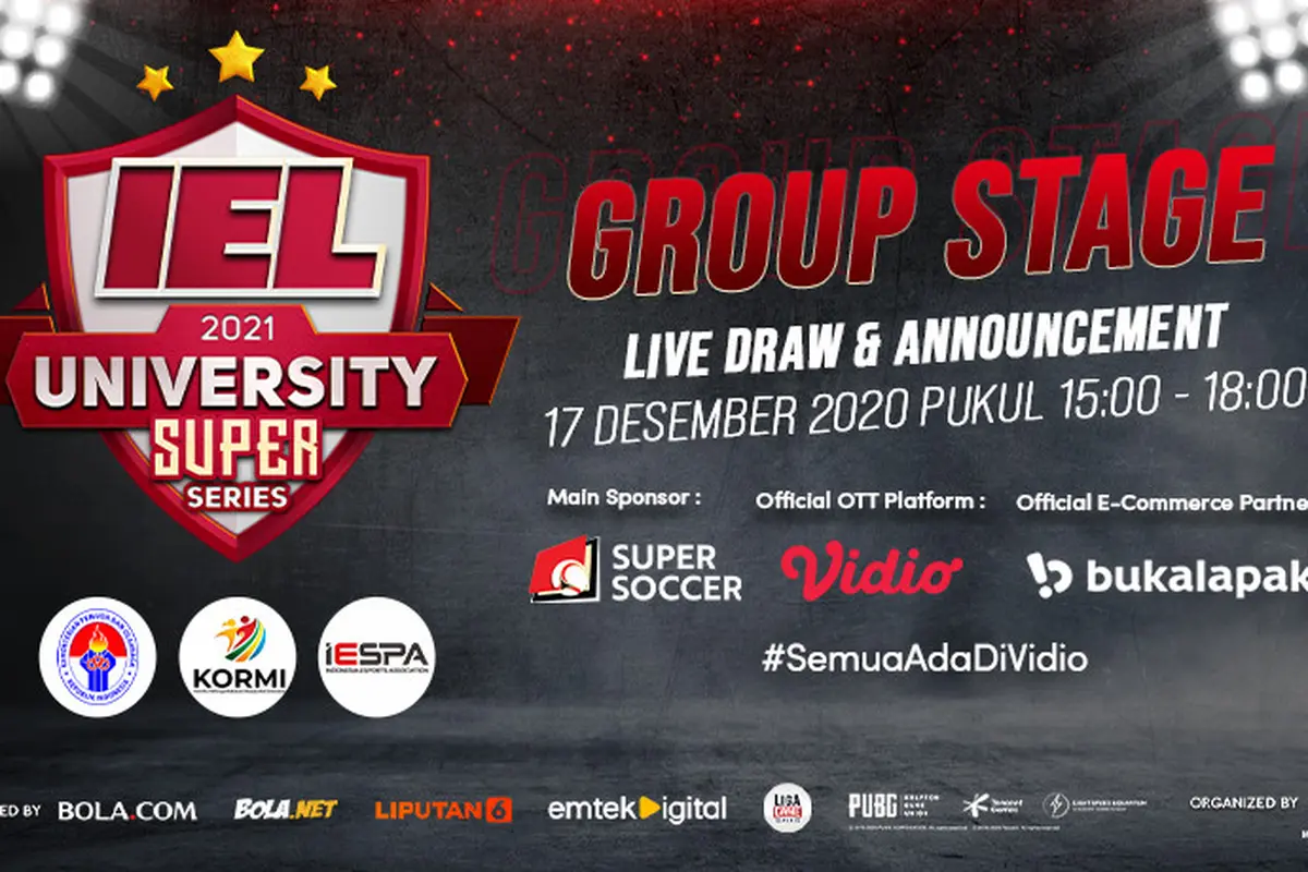 Live streaming pengundian fase grup IEL University Super Series Season 3