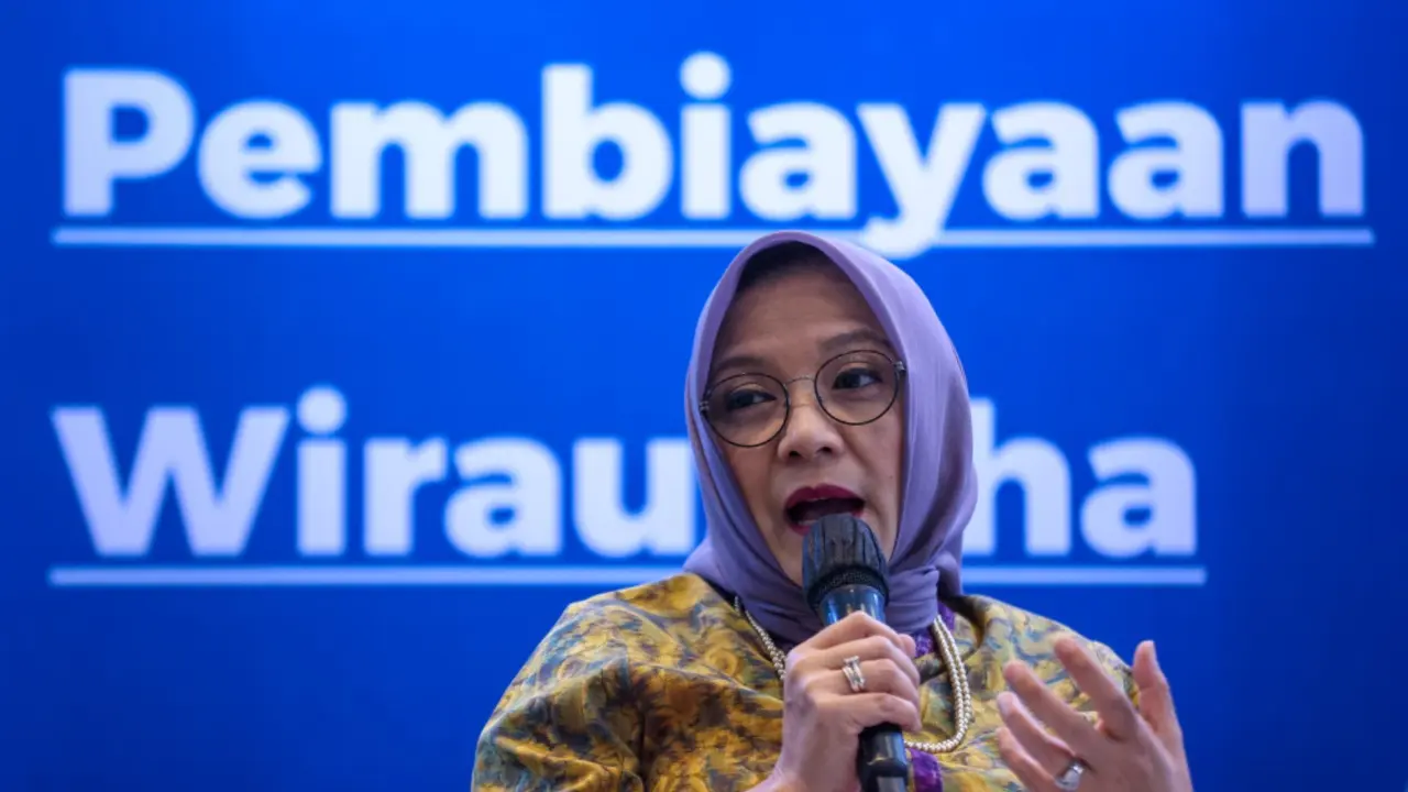 Deputi Bidang Kewirausahaan Siti Azizah, pada acara EFF 2023 dengan tema Acceleration Day: Akselerasi Percepatan Pembiayaan Wirausaha, di Jakarta, Senin (17/7/2023).
