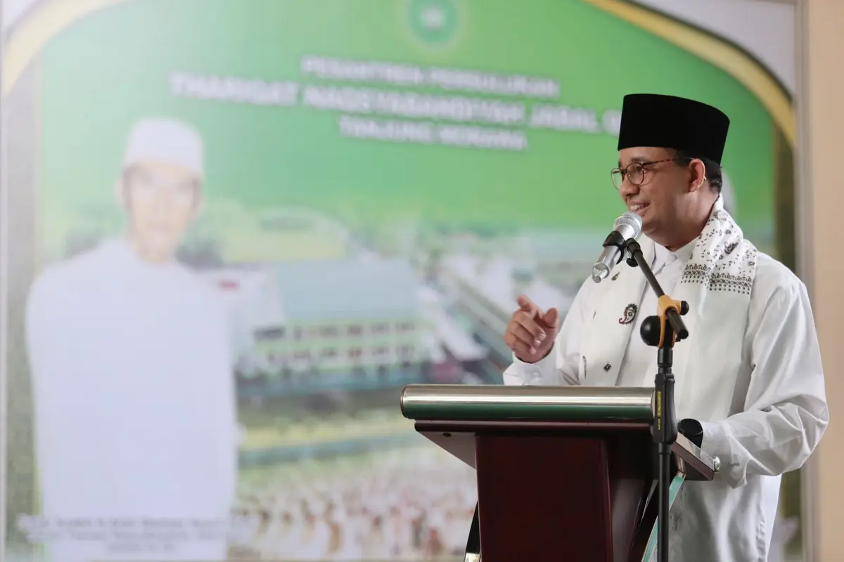 Capres Anies Baswedan kampanye Pemilu 2024 di Medan, Sumatra Utara (Sumut), Minggu (3/12/2023).