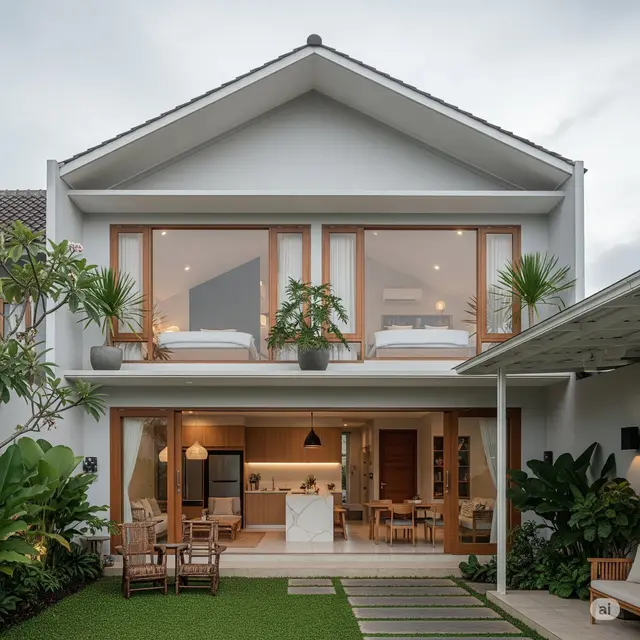 Gambar Rumah Sederhana di Kampung 2 Lantai. Foto: Gemini