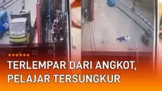 Rekaman CCTV seorang pelajar terlempar dari angkot mengundang perhatian