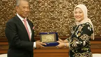 Menteri Dalam Negeri Kerajaan Malaysia, Tan Sri Dato' Hj. Muhyiddin bin Hj. Mohd. Yassin, di Kantor Kemnaker, Jakarta, Selasa (10/12).