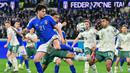 Italia tampil dominan sejak awal pertandingan yang berlangsung di Stdion Atleti Azzurri d'Italia, Kamis (26/3/2026) malam WIB. (AFP/Stefano Rellandi)