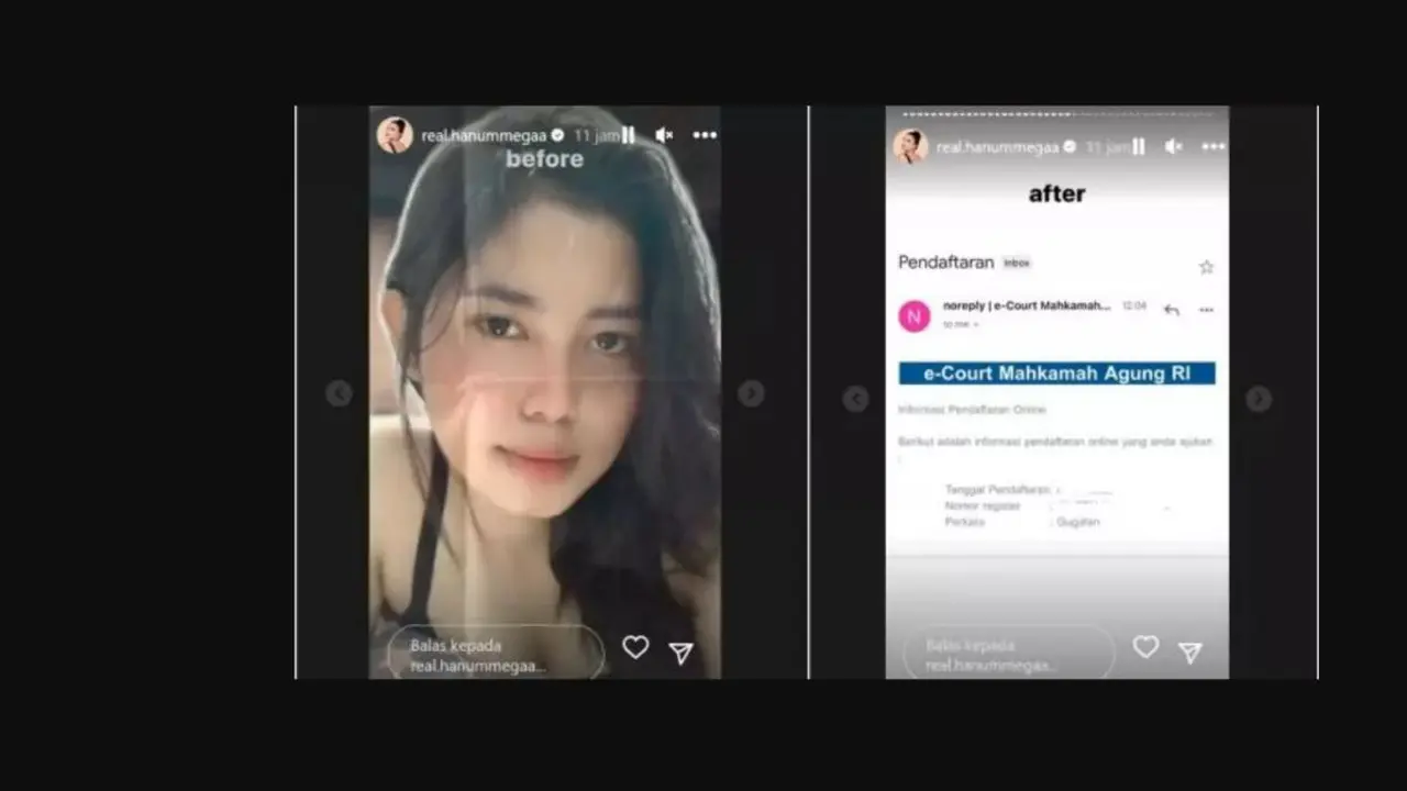 Selebgram yang juga Beauty Influencer Hanum Mega menggugat cerai sang suami Achmad Herlambang alias Bambang usai bongkar kasus dugaan perselingkuhan yang dilakukan.