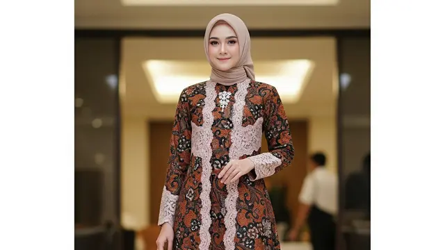 Model Gamis Batik Brokat Nyaman Dipakai