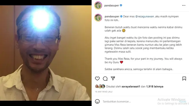 Dewi Lestari - Reza Gunawan (Foto: Instagram/@pandasuper)