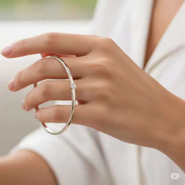 Gelang Minimalist Solitaire Bangle