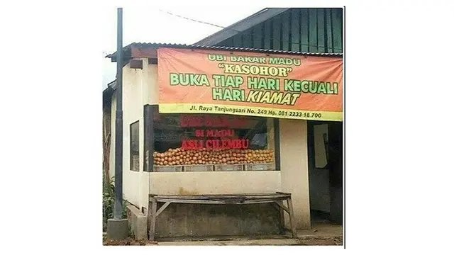 8 Tulisan di Spanduk Jualan Makanan Ini Kreatif Banget, Ada yang Bikin Baper