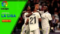 Berita Motion grafis jadwal lengkap Liga Spanyol 2022/2023 yang kini memasuki pekan ke-15. Laga Real Madrid Vs Valladolid jadi kesempatan untuk Los Blancos salip Barcelona di pucuk klasemen.