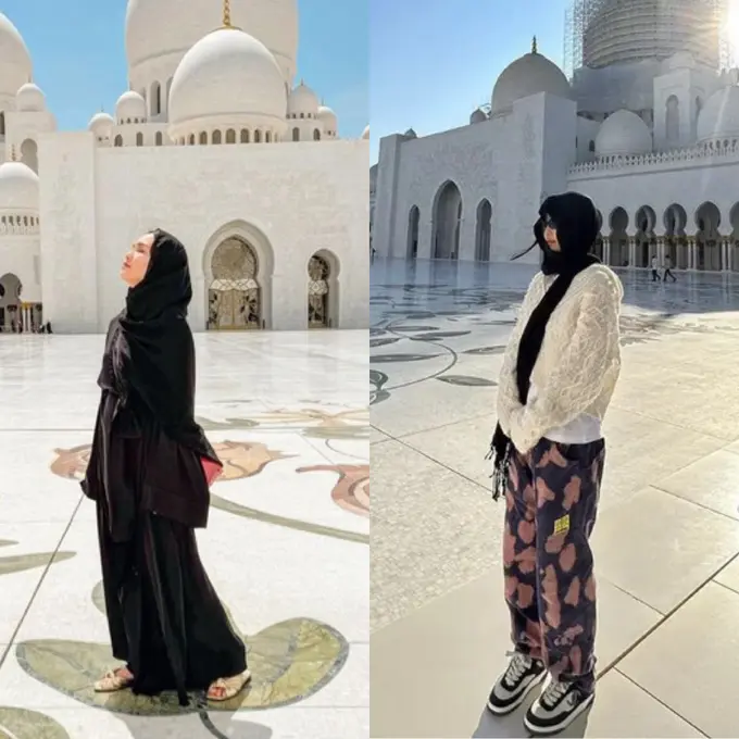 Shandy Aulia ke Masjid Agung Sheikh Zayed Abu Dhabi