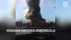 Kebakaran hebat melanda enam bangunan konstruksi apartemen di Denver, Amerika Serikat.
