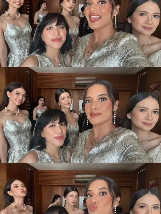 Sementara Furry Citra mengenakan spaghetti strap dress, Abigail Cantika yang juga jadi bridesmaid memilih short sleeve dress. [Foto: IG/abigailcantika].