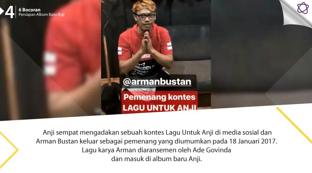 6 Bocoran Persiapan Album Baru Anji. (Foto: Instagram Story/duniamanji, Desain: Nurman Abdul Hakim/Bintang.com)